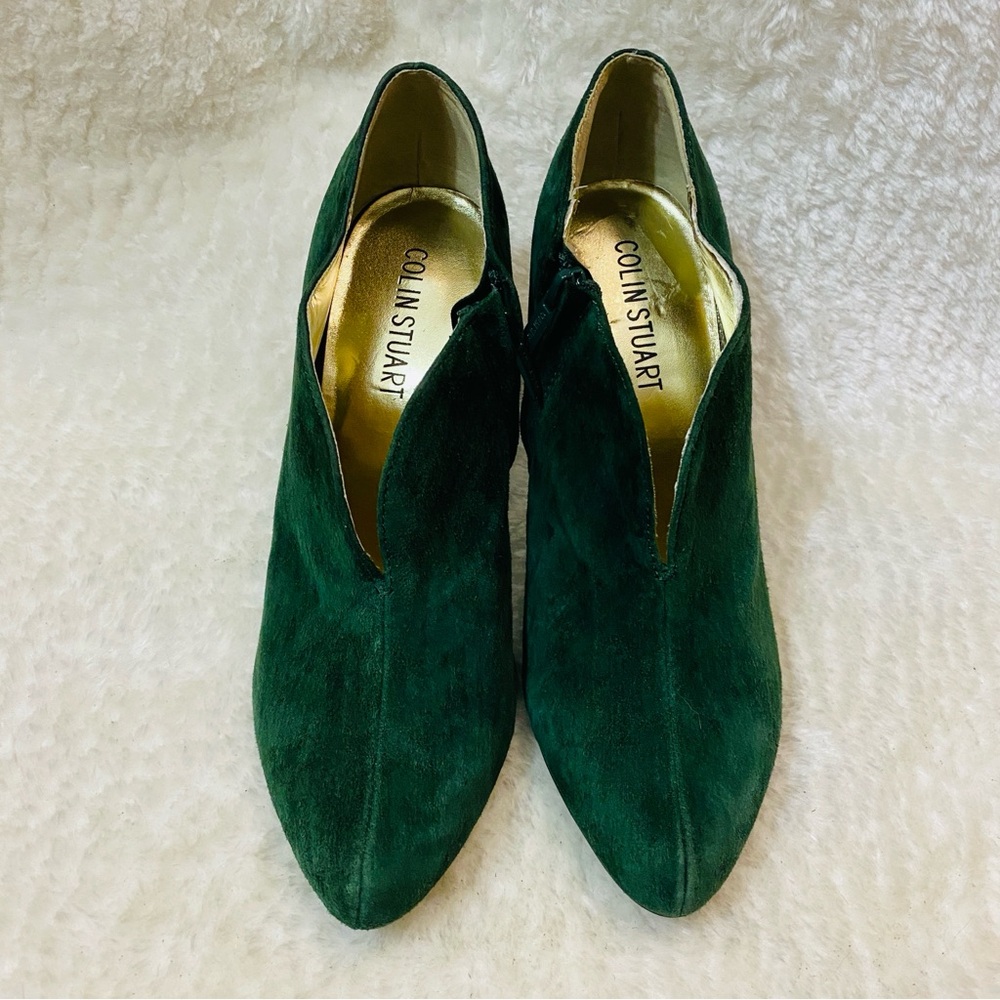 Colin Stuart Green Suede Ankle Booties - Picture 3 of 5